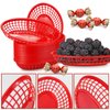 GothaBach 24 Pack Fast Food Baskets, Plastic Fast Food Restaurant Baskets, Bread Fry Baskets Serving Tray for Hot Dogs, Chicken, Burgers, Sandwiches, Fries(Red)