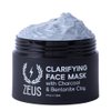 ZEUS Clarifying Face Mask with Charcoal & Bentonite Clay, Detoxifying Facial Mask For All Skin Types (Made in USA) 4 oz.