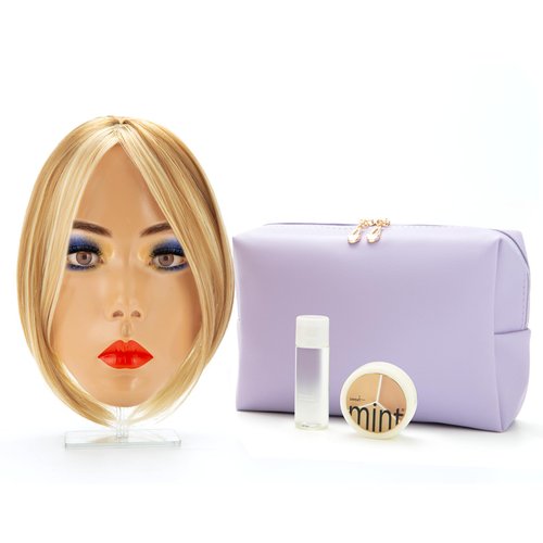 Glinexa 5D Makeup Practice Kit, 2024 Upgrade Makeup Mannequin Face Reusable Silicone with Bracket, Come with Makeup remover & Concealer 3 Color & Makeup Bag