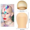 PLULON 3 Pcs Bald Cap Latex Bald Caps for Costumes Cosplay Makeup Bald Head Wig Caps Bald for Halloween Adults Women Men