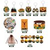 Tazimi 110 PCS Hunting Party Favors Hunting Birthday Party Supplies Camo Party Favors with Hunting Keychains Stickers Rubber Bracelets Button Pins and Bags for Hunting Theme Party