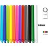 ALINK 12 PCS Reusable Boba Straws, 13 mm x 10.5 inch Long Wide Colored Plastic Smoothie Straws for Bubble Tea, Tapioca Pearls with 2 Cleaning Brush - Pointed Design