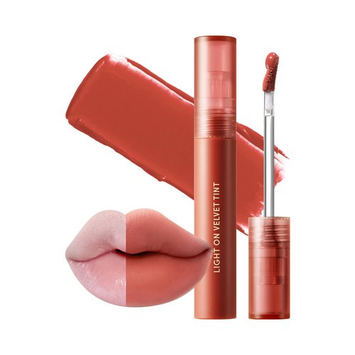 Nature Republic Light on Velvet Tint (04 MOOD APRICOT),Liquid Lipstick,lip tint,Blur effect,lip& cheek,nude lip,Soft Creamy Matte Finish Lip, Velvety, lip stain, High Pigment, Korean Lip Makeup