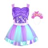 Princess Dress up Clothes for Girls,Princess Costume for Girls with Wing Headband,Unicorn Costume & Mermaid Costume Halloween Christmas Birthday Toddler Toys 3-6 Years