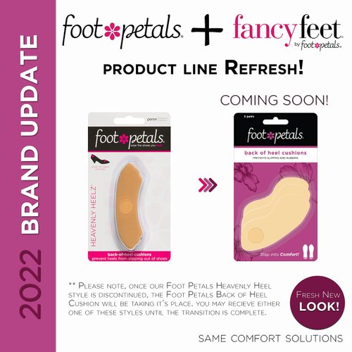 Foot Petals Womens Back of Heel Cushion Inserts, Heel Protectors, Comfortable Heel Grip for Pain Relief and Sizing, 1 pair, Khaki