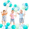 60 Pieces 12 Inch Agate Latex Balloons Confetti Balloons Colorful Balloons for Jungle Baby Shower Wedding Office Birthday Party Supplies (Aqua, Turquoise, Cyan, Mint Green)
