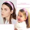 AHONEY Pink Headband for Women Girls Satin Silk Headband Non Slip 1.57" Wide Plain Head Band Solid Hair Band DIY Halloween Costume Holiday Fasion Hair Accessories Gifts