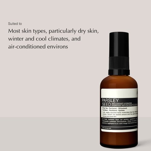 Aesop Parsley Seed Anti-Oxidant Hydrator| 60mL/2.1oz Face Hydrator|Anti Aging Moisturizer & Face Lotion for Dry Skin & All Skin Types|Paraben-Free, Cruelty-Free & Vegan Facial Hydrator for Men & Women