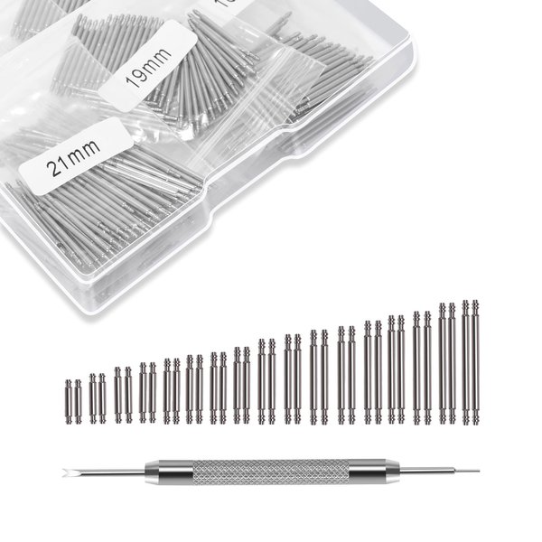 Ginsco 460 Pcs 6-25mm Diameter 1.5mm Stainless Steel Watch Band Spring Bars Link Pins with Strap Link Pin Remover Watch Repair Kit