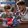 TIALLOW Transform Sets Robot Building Block Toys，2-in-1 Transforming Mech Truck Building kit，Christmas Birthday Gift for Adults Boys Age 8-12 (Blue)