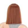 SWACC 12 Inch Short Length Straight Middle Part Hair Wig Synthetic Heat Resistant Wigs for Women with Wig Cap (Dark Copper Red)