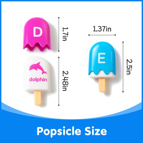 Odoorgames 52 Pcs ABC Alphabet Popsicles – Alphabet Learning Toys, Preschool Educational Toys for Classroom - Fun and Engaging Alphabet Matching Game