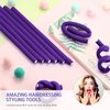60 Pieces Flexi Rods Flexible Curling Rods Hair Curlers Rollers Twist Flexi Rods Hair Curlers Set No Heat Hair Rods Rollers Flexible Rods for Long Short Hair Women Girls (Purple, 0.3 x 7 Inch)