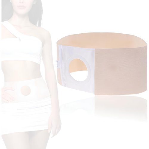 Ostomy Hernia Belt, Elastic Ostomy Hernia Belt for Colostomy Bag Abdominal Binder with Stoma Opening Navel Hernia Support, Help Relieve Pain for Incisional, Epigastric, Ventral, Inguinal Hernia(S)