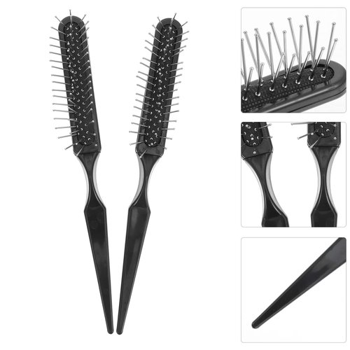 Wire Hair Brush 2pcs Detangling Steel Bristle Hair Brush Tail Scalp Teasing Massage Comb Backcombing Wig Rat Scalp Comb