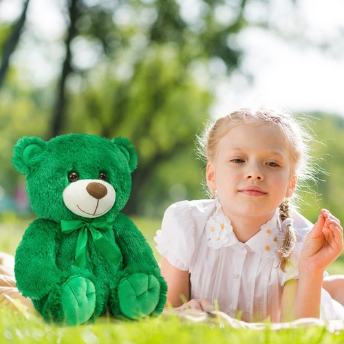 WENMOTDY Super Color Teddy Bear Stuffed Animals Plush Toy for Children Girlfriend Family Congratulations Baby Shower Birthday Green 14 inch
