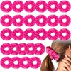 Tigeen 24 Pcs Scrunchies Bulk Breast Cancer Awareness Soft Hair Scrunchies Cotton Solid Colors Thick Elastic Bands Ponytail Ties Holder for Women Girls Kids Hair Accessories(Hot Pink)