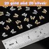 Juome Nail Charms, 40 Pcs Butterfly Nail Charms 3D Butterflies Shape Charms for Nails Gems, Nail Art Decorations Supplies (20Pcs Gold, 20Pcs Silver)