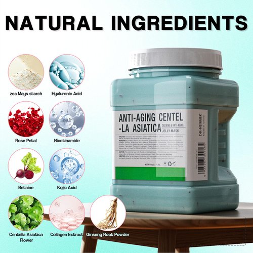 DR MEINAIER Vajacial Hydro Jelly Mask Powder for Face, Jelly Mask for Facials Professional, Jelly Facial Mask for Teens and Women. Jelly face mask. (Centalla Asiatica)