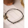 MINACHI Bohemian Beaded Sewn Rice Hair Band with Created Turquoise Beads, Elastic Cotton Rope, All-Match Face Hair Accessories, Ethnic Style for Women