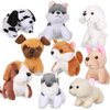 Aoriher 9 Pieces Mini Plush Dog Stuffed Animals Bulk Cute Soft Puppy Centerpieces Valentine's Day Party Table Decoration for Birthday Gift Goodie Bag Stocking Filler(Sweet, No Lanyard Keychain)