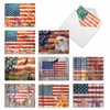 The Best Card Company 10 Assorted Thank You Note Cards Boxed Set 4 x 5.12 Inch with Envelopes (10 Designs, 1 Each) Artful Flags M6580TYG