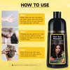 Dark Brown Hair Dye Shampoo for Gray Hair Coverage and Color Control - Herbal 3 in 1 for Men/Women, Ammonia-Free
