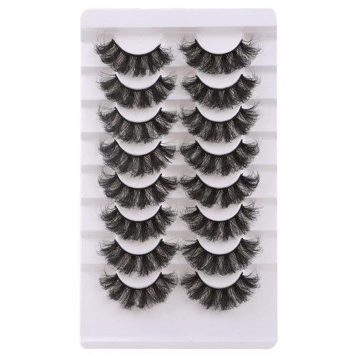 Gmagictobo False Eyelashes Fluffy Dramatic 3D Faux Mink Lashes 22MM False Lashes Pack Long Luxurious Volume Soft Strip Fake Eye Lashes 8 Pairs Multipack