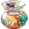 1pc Multicolour Dollhouse Miniature Goldfish Bowls with Smooth Surface, Realistic Chic Resin Dollhouse Fish Tank Accessories for Garden Scene Decor,1.06" x 0.51" x 1.02" Décor