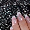 30 Sheets Holographic Nail Stickers for Nail Art 3D Self-Adhesive Glitter Star Nail Design Stickers Silver White Starlight Nail Art Decals Aurora Stickers Nail Supplies for DIY French Manicure