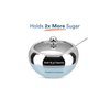 KooK Sugar Bowl with Lid, Stainless Steel, with Spoon, Serving Dish, Clear Glass Lid, Storage for Salt, Candy, Coffee, Holds 2 Cups, Dishwasher Safe, 16 Oz Stainless Steel