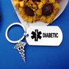 Oubaka Diabetic Keychain for Men Women Girl Boy Diabetic,Jewelry Keychain Gift Medical Alert Keychain Diabetic and Warning Diabetic Health Symbol Sign Diabetes Emergency Key Chain