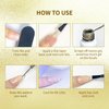 JODSONE 2pcs Metallic Nail Art Gel Liner Gold Mirror Chrome and Silvery 3D Effect Gel Nail Polish Thin Brush Metal Painted DIY at Home Salon Quality Gift for Women