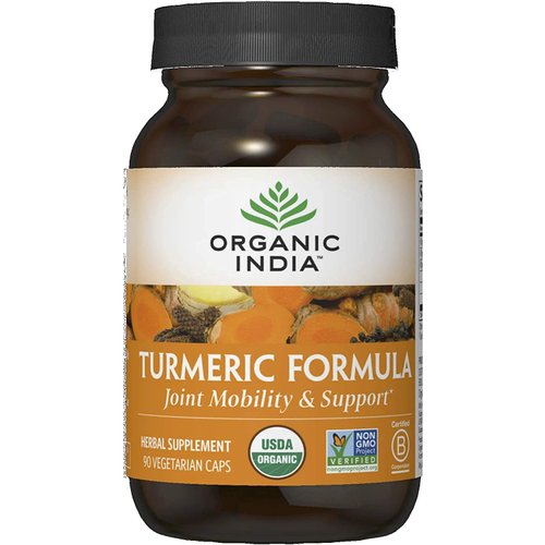 Organic India Turmeric Curcumin Herbal Supplement - Joint Mobility & Support, Immune System Support, Healthy Inflammatory Response, Whole Root Supplement, Organic Trikatu - 90 Capsules