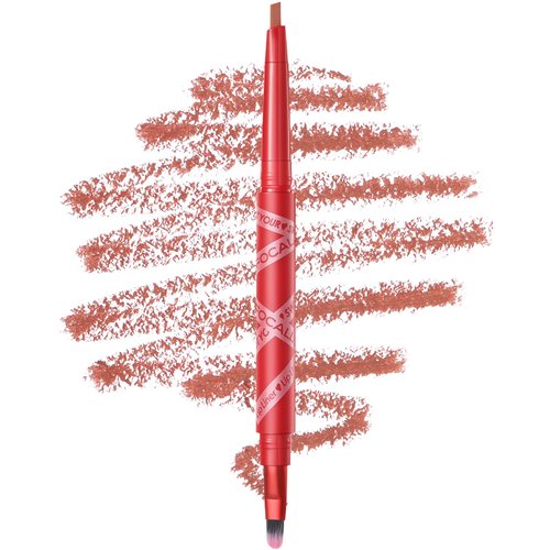 FOCALLURE NOT YOUR Sweetheart Lip Liner, Duo-head Lip Liner Pencil with Brush, Ultra Fine Lip Pencil, Smooth, Define, Shape & Fill Lips, #03 JUICY BITE
