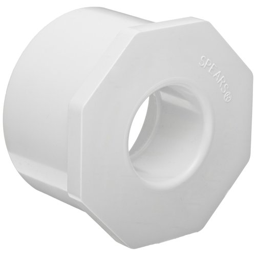 Spears 437-211 PVC Pipe Fitting, Bushing, Schedule 40, White, 1-1/2" Spigot x 1" Socket (Pack of 10)