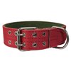 Genuine Leather Dog Collar 1.75" Wide Padded (Neck Circumference: 15"-18", Red)