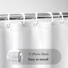 Long Shower Curtain Liner 78 Inches Height-Water-repellent Fabric Shower Curtains Set With 12 Hooks, White Bathroom Curtain Weighted Bottom Machine Washable, Soft Cloth & Hotel Luxury Spa, 72x78