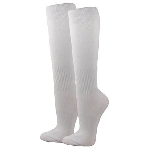 COUVER Unisex Polyester Soccer Knee High Socks Sports Team Socks, White L
