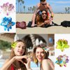 Rowcay 10 Pcs Bohemian Flowers Hair Clip, Multi Color Chiffon Orchid Hair Clips, Double Orchid Hair Clips, Bridal Wedding Jewelry, Beach Party Wedding, Hair Clip Accessories