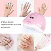 SJXING UV Gel Nail Lamp,80W Nail Dryer LED UV Light for Gel Polish-4 Timers Professional Nail Art Accessories,Curing Gel Toe Nails,Pink