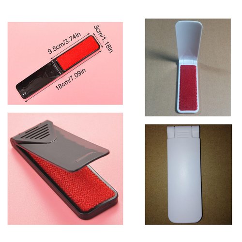 NentMent 4 Pack Folding Lint Brush Foldable Reusable Portable Mini Lint Remover Brushes for Pet Hair Remover Clothing Dust Removal Garment Fabric Fluff Cleaning Tool Travel Car Work Backpack Purse