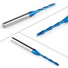 EANOSIC Upcut Spiral Router Bit 1/4 inch Shank, 1/8 inch Cutting Diameter, Extra Long 3 inch Solid Carbide with Nano Blue Coating CNC Router Bits End Mill for Wood Cut, Carving