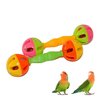 YuanHolumid 2Pcs Multicolour Bird Parrot Toy Rattle Birds Fun Exercise Plastic Double-Headed Bell Pet Toys Small and Medium Birds Foraging Foot Toy,Bird Toys, Pet Supplies