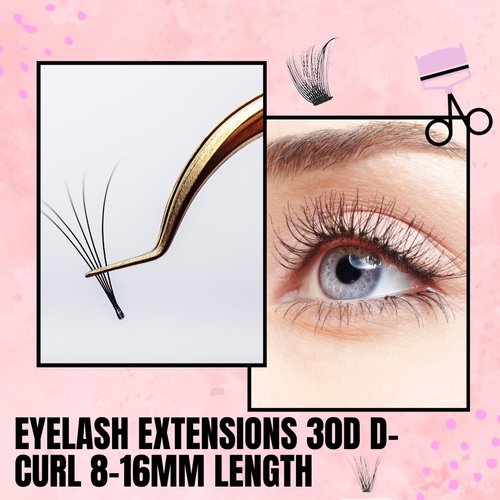Queen Eyes. 30D False Eyelashes 240 Pieces Natural Black Individual Lash Extensions Reusable, Wispy and Natural look Lash Extensions (30D-8-16mm 240 MIX) (30D)