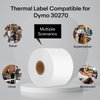 Cruxer Replacement for DYMO White Continuous Paper 30270 Non-Adhesive Continuous Receipt Paper 2-1/4" x 249 ft for Labelwriter 400 450 Duo 450 Turbo 4XL 300 310 Printer Labels Credit Card Paper