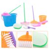 9 Pieces Miniature Dollhouse Cleaning Supplies, Mini Mop, Dustpan, Brush, Broom and Bucket Housework Tools, Doll House Accessories Pretend Play Decoration