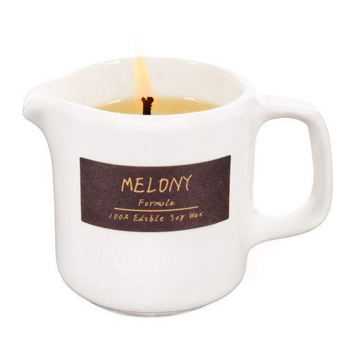 MELONY Soy Massage Oil Candle | Coconut | Low Temp | 2.82 OZ / 80G | Perfect Intensive Skin Treatment Candle | Nourishing with Almond Oil, Shea butter & Cocoa Butter | Massage & Moisturise