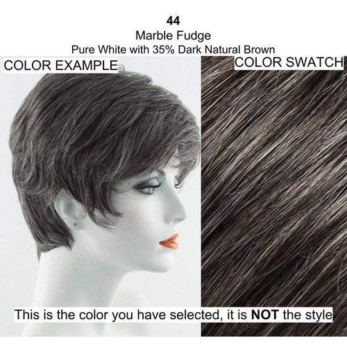 Playful Hair Wrap Color 44 Marble Fudge - Easihair Hairpieces Elastic Band 2.5" Length UpDo Ponytail Accent Synthetic Fiber Curly Wavy Locks Scrunchie 672a Bundle MaxWigs Hairloss Booklet