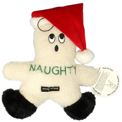 Glory To Dog Naughty or Nice Snowman Plush Christmas Dog Toy with Squeaker and Bell